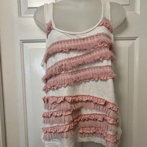 Banana Republic Pink Frilly Tank Top